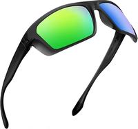 Lunettes de soleil polarisées personnalisables à monture intégrale, verres miroir, protection UV400, sangle réglable, pour hommes/femmes, cyclisme, conduite
