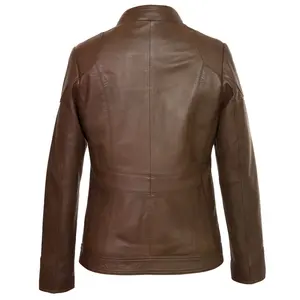 2023 dernière conception de qualité supérieure femmes Bomber veste en cuir respirant coton rempli en gros disponible en vrac fini - Product Image 4