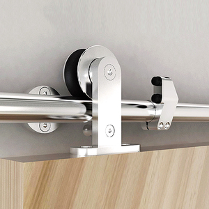 Kit de quincaillerie pour porte coulissante de grange moderne de 1,8 m en acier inoxydable SS304 à montage supérieur, 2 m, accessoires durables pour portes et fenêtres - Product Image 3