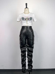 <span class=keywords><strong>Pantaloni</strong></span> a zampa di moda da donna in pelle sintetica di qualità <span class=keywords><strong>pantaloni</strong></span> a vita alta <span class=keywords><strong>pantaloni</strong></span> autunnali Sexy di nuovo Design 2023 <span class=keywords><strong>pantaloni</strong></span> - Product Image 6