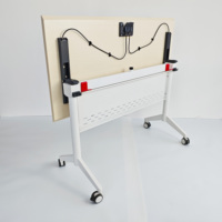Bureau d'ordinateur moderne pliable en acier durable pour ordinateur portable, design gain de place, garantie 1 an, assemblage DIY QINGSHUAI