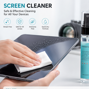 Spray nettoyant <span class=keywords><strong>pour</strong></span> écran 80 ml - Sans danger <span class=keywords><strong>pour</strong></span> les lunettes IA, les objectifs d'appareil photo, les moniteurs et les smartphones - <span class=keywords><strong>Kit</strong></span> avec chiffon de <span class=keywords><strong>nettoyage</strong></span> en microfibre - Product Image 5