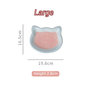 Ciotola in ceramica ecologica per animali domestici ciotola cibo per cani Anti-caduta solido moderno ovale rosa durevole blu facile da pulire per l'alimentazione - Product Image 5