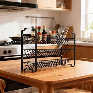 Estante para Especias de Tres Niveles, Cesta de Almacenamiento para Encimera de Cocina, Tipo Vertical, Fácil de Limpiar, Forma Rectangular - Product Image 4
