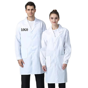 Blouse de laboratoire uniforme plus mince en coton polyester blanc pour <span class=keywords><strong>médecin</strong></span>, uniforme médical d'infirmière d'hôpital - Product Image 1