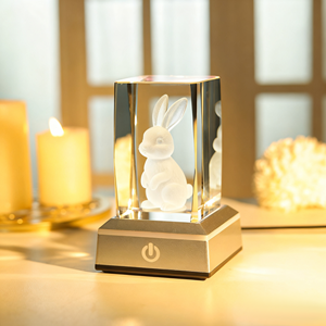 HBL 2D/3D лазер морских животных светодиодный Кристалл Куб Фоторамка стекло лазерная гравировка кристалл блок со световой основой светодиод - Product Image 3