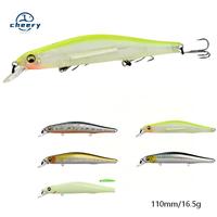 CHEERY Leurre de pêche dur suspendu de 11 cm, type Minnow, avec système de transfert de poids pour lancer longue distance, appât artificiel pour eau salée et eau douce