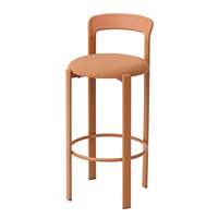 Tabouret de bar Rey minimaliste nordique avec coussin, chaise haute de bar en métal avec dossier pour comptoir de cuisine