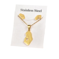 Ensemble en acier inoxydable à la mode simple Ensemble de deux pièces pour hommes et femmes avec pendentif pour petits animaux