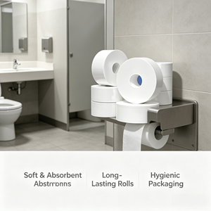 Nouvelle Arrivée Papier Toilette Jetable Antibactérien Doux Écologique Lavable en Toilette Gaufré Sans Peluches Rouleau Jumbo - Product Image 2