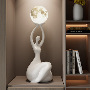 Abstract Figure Moon <b>Lamp</b> LED <b>Floor</b> <b>Lamp</b> Sculpture Living Room TV Cabinet Decor Housewarming Gift - Product Image 4