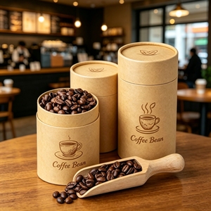 Boîte en tube de carton kraft recyclable imprimée sur mesure, emballage en cylindre de papier pour thé, tube en papier de qualité alimentaire pour grains de café - Product Image 1