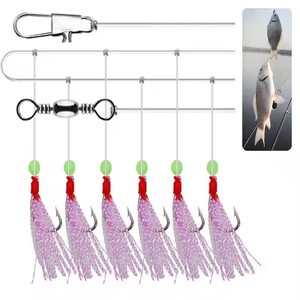 Alfa Multi-Hook UV Daisy caten Teaser <span class=keywords><strong>pesca</strong></span> esche <span class=keywords><strong>rosa</strong></span> piuma Sabiki rig per la <span class=keywords><strong>pesca</strong></span> in acqua salata nel fiume fiume ruscello - Product Image 2