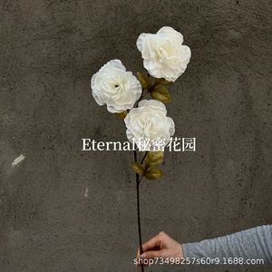 Flor de Seda Artificial de Peonía de Tres Cabezas Secret Garden para Decoración de Bodas y Hogar - Product Image 3