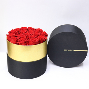 QSLH-V092 saint-valentin fleur préservée Rose éternelle fleur ronde boîte de Roses préservée pour la décoration - Product Image 2