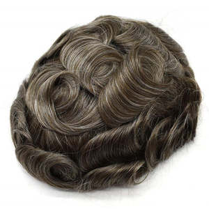 Perruque pour hommes en gros d'usine Full Lace Toupee avec délié naturel Faible densité pour Swiss Lace Cheveux durables Respirant Durable - Product Image 6