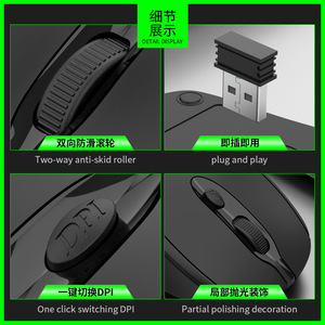 LIMEDE Q1 Wireless <b>Mouse</b> 2.4GHz Optical 4 Buttons Business Office Use - Product Image 4