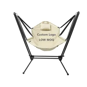 Outdoor Aluminium Schaukel Ei Hänge sessel Lazy Stuhl benutzer definierte Logo Camping Strand Mond Stuhl für Garten