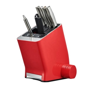 Commercial Grade Food Knife Block Set Plastic Housing Kitchen Sterilization Rack Ergonomic <b>Button</b> Wholesale Holder SKD005 Knife - Product Image 1