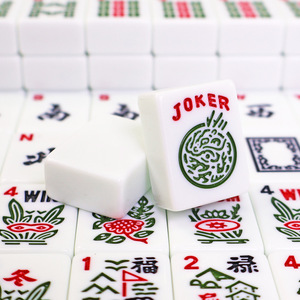 Juego de azulejos de Mahjong Judío Americano de 166 azulejos de lujo con estantes de madera para Mahjong y empujadores listos para enviar artículos en stock de EE. UU. - Product Image 2