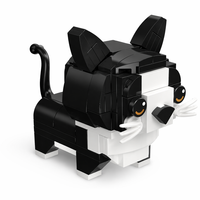 Ensemble de blocs de construction Chat Noir, jouet de construction STEM, briques éducatives DIY, kit de modèle d'animal de compagnie, cadeau pour enfants de 6 ans et plus
