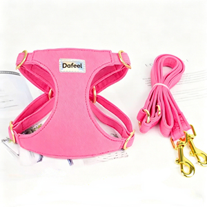 Custom Logo Designer Dog Harness and Leash Set, Adjustable Heavy Duty Pet Harness with Metal Buckles <b>for</b> <b>Walking</b> Training - Product Image 2