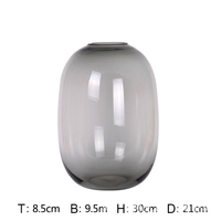 Boule de bulles en verre, cylindre de luxe fait à la main, couleur ambre et gris, pour la décoration de fleur unique, 300 ml