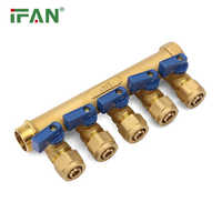 Collecteur en laiton IFAN pour tuyaux PEX 3/4'' – Distributeur d'eau 2 à 5 voies pour système de chauffage par le sol