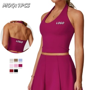 Aoyema 사용자 정의 스포츠웨어 요가 옷 다시 아름다움 자르기 최고 도매 실행 속옷 체육관 여성 피트니스 조끼 스포츠웨어 - Product Image 1