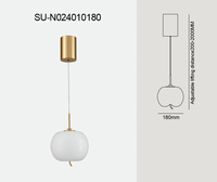 Aluminium Opalglas LED Pendelleuchte Luxus Heim Hotel Villa Innenbeleuchtung Anpassbar 3000K Fabrik 2-Jahres-Garantie