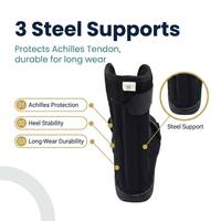 Orthèse cheville-pied en velours rembourrée en mousse avec 3 supports en acier pour stabilisation du pied tombant, rééducation des fractures métatarsiennes et valgus