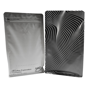 Thấp moq tùy chỉnh in Dây Kéo Túi hàng đầu túi Cà phê đen với dây kéo và van đáy phẳng bao bì túi - Product Image 3