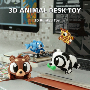 Figurine d'animal articulée imprimée en 3D, décoration de bureau, jouet anti-stress en plastique pour la maison, le bureau ou comme cadeau de fête - Product Image 2