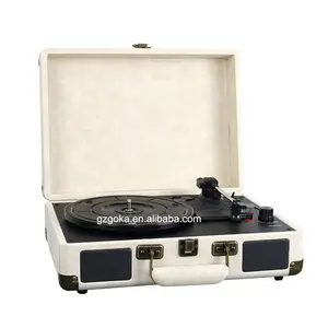 Hoogwaardige Lederen 3 Snelheden Usb/Bt Draaitafel Vinyl Records Speler Semi-Automatische