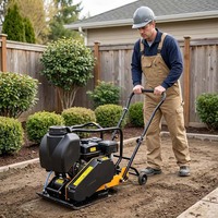 Compacteur à plaques HT-150, vitesse de déplacement de 6 à 16 m/min, taille de plaque de 53*46 cm, moteur à essence pour le compactage