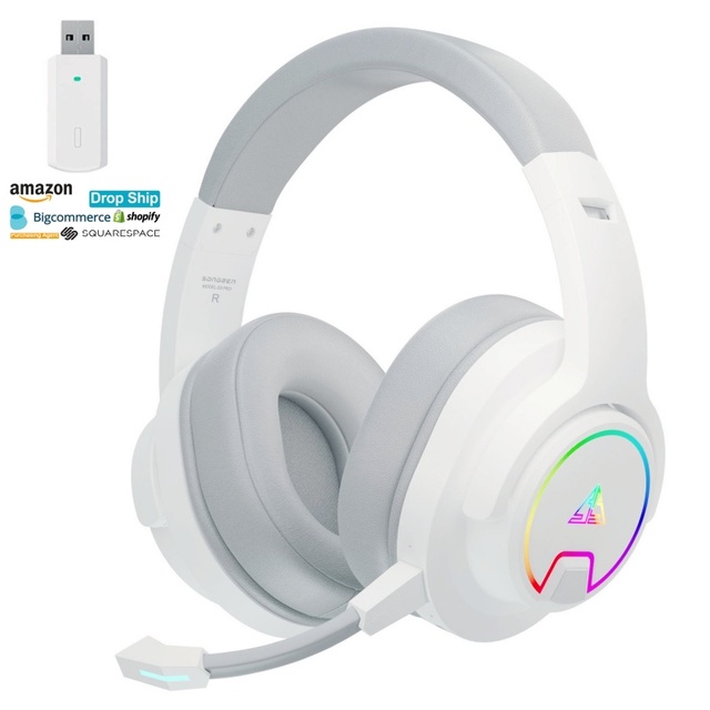 Factory Wholesale 2.4G Dual-Mode On-Ear Over-Ear Wireless Gaming Headset for PC PS4 PS5 Gamer Wireless Headphones Sports