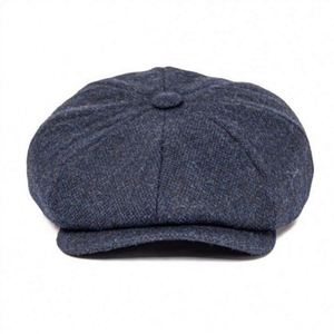 Vente en gros de casquettes de newsboy rétro pour hommes à visière large, bérets en polyester/coton avec boucles, casquettes octogonales, bérets Peaky pour l'extérieur et les voyages - Product Image 5
