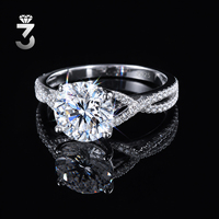 Bijoux de mode d'usine, bagues de mariage en argent sterling 925 pour femmes, cadeau, bague de fiançailles en argent S925 avec moissanite pour femme