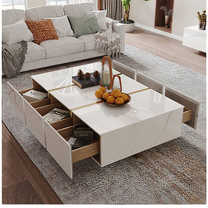 Màu đen óc chó rắn gỗ vòng hiện đại Bàn cà phê Nhật Bản phong cách tùy chỉnh nhà phân phối - Product Image 2