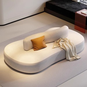 Sofá Cama Curvo de Tela de Doble Cara, Suave como una Nube, Lujoso y Moderno, Reclinable de Tres Plazas para <span class=keywords><strong>Apartamentos</strong></span>, Hogares y Uso Comercial - Product Image 2
