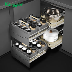 Kangyale-Esquina de almacenamiento para armario de cocina, bandeja oscilante, cesta giratoria extraíble, esquina mágica <span class=keywords><strong>universal</strong></span> de aleación de aluminio - Product Image 4
