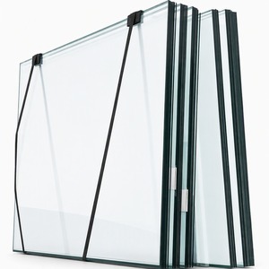 Porte de douche coulissante en verre trempé courbé sans cadre, pour cloison en verre creux plat, idéale pour la décoration industrielle et solaire - Product Image 1