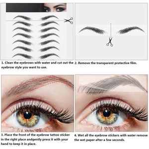 Tatuaje Temporal de Cejas 4D de Larga Duración, Resistente al Agua, Negro y Marrón, Adhesivo Desprendible, Cejas Postizas Naturales para el Rostro - Product Image 5