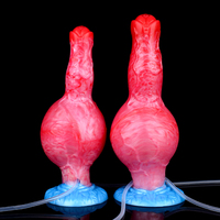 Juguete Sexual con Función de Eyaculación, Tapón Anal, Dildo de Perro/Lobo, Pene Inflable con Nudo Grande, Fuerte Succión, para Mujeres y Hombres