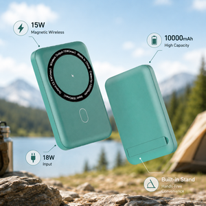 พาวเวอร์แบงค์แม่เหล็กแบบพกพา 10000mAh พร้อมขาตั้งหมุนได้ 45 องศา สำหรับ iPhone 17 <span class=keywords><strong>Pro</strong></span> Max และ Samsung - Product Image 5