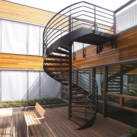 DB Moderne Durable Moderne Intérieur En Acier Center Post Stringer Escalier En Spirale avec Barre Verticale Rampe