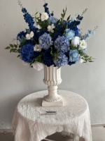 L-R512 Boule de fleurs artificielles bleues personnalisées en gros pour centres de table de mariage et décorations de table, idéales pour les propositions de mariage