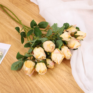 Ramo de Rosas Artificiales de 7 Cabezas, Flores de Seda de Alta Simulación, Decoración de Boda, Decoración de Hogar de Lujo - Product Image 2