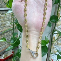 Collier ras du cou tendance en cuivre avec micro-incrustations de zircon et fermoir mousqueton, bijoux fantaisie pour femme, vente en gros