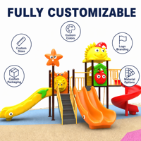 SageDelightRides Équipement d'amusement en gros : Combo toboggan tubulaire et toboggan à vagues pour enfants, en LLDPE rotomoulé, modèle Civic Square, vente en gros